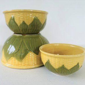 3 Vintage Corn King Farmhouse Bowls by Shawnee Pottery